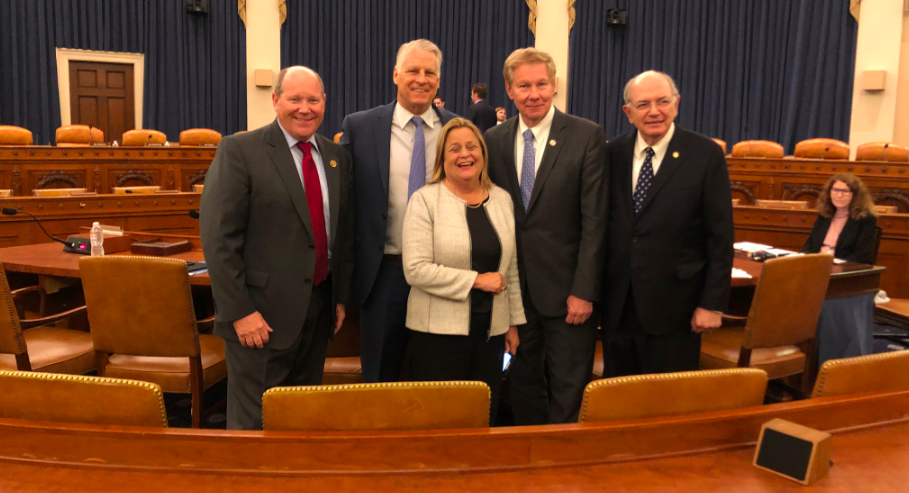 <p>(Left to right) Former Reps. Reid Ribble (R-WI), Tim Roemer (D-IN), Ileana Ros-Lehtinen (R-FL), Tom Davis (R-VA), and Martin Frost (D-TX) testify on Capitol Hill on May 1, 2019. </p>
