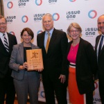 Sen. Amy Klobuchar (D-MN) receives Issue One's Teddy Roosevelt Courage Award.