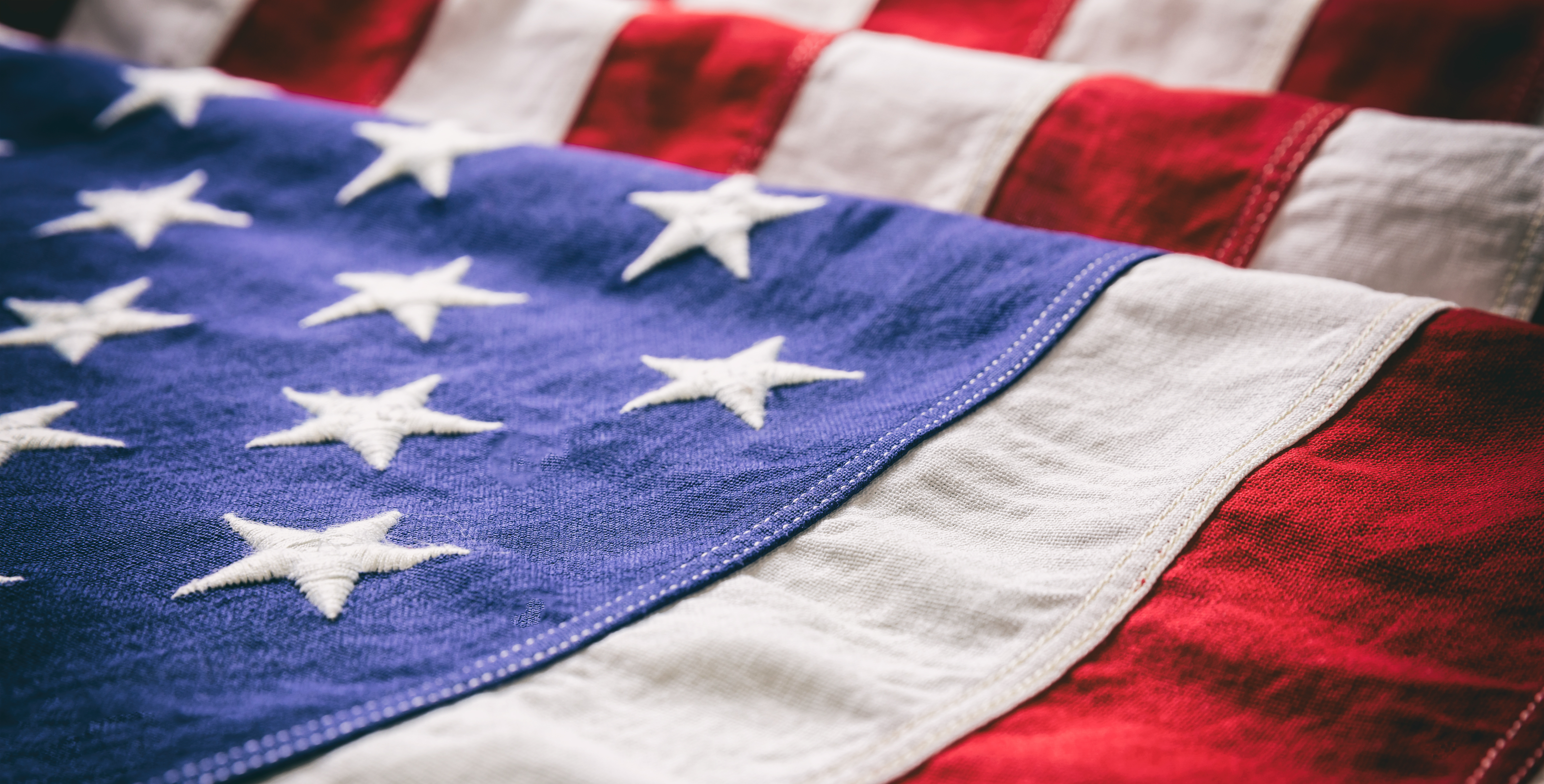 American flag closeup view